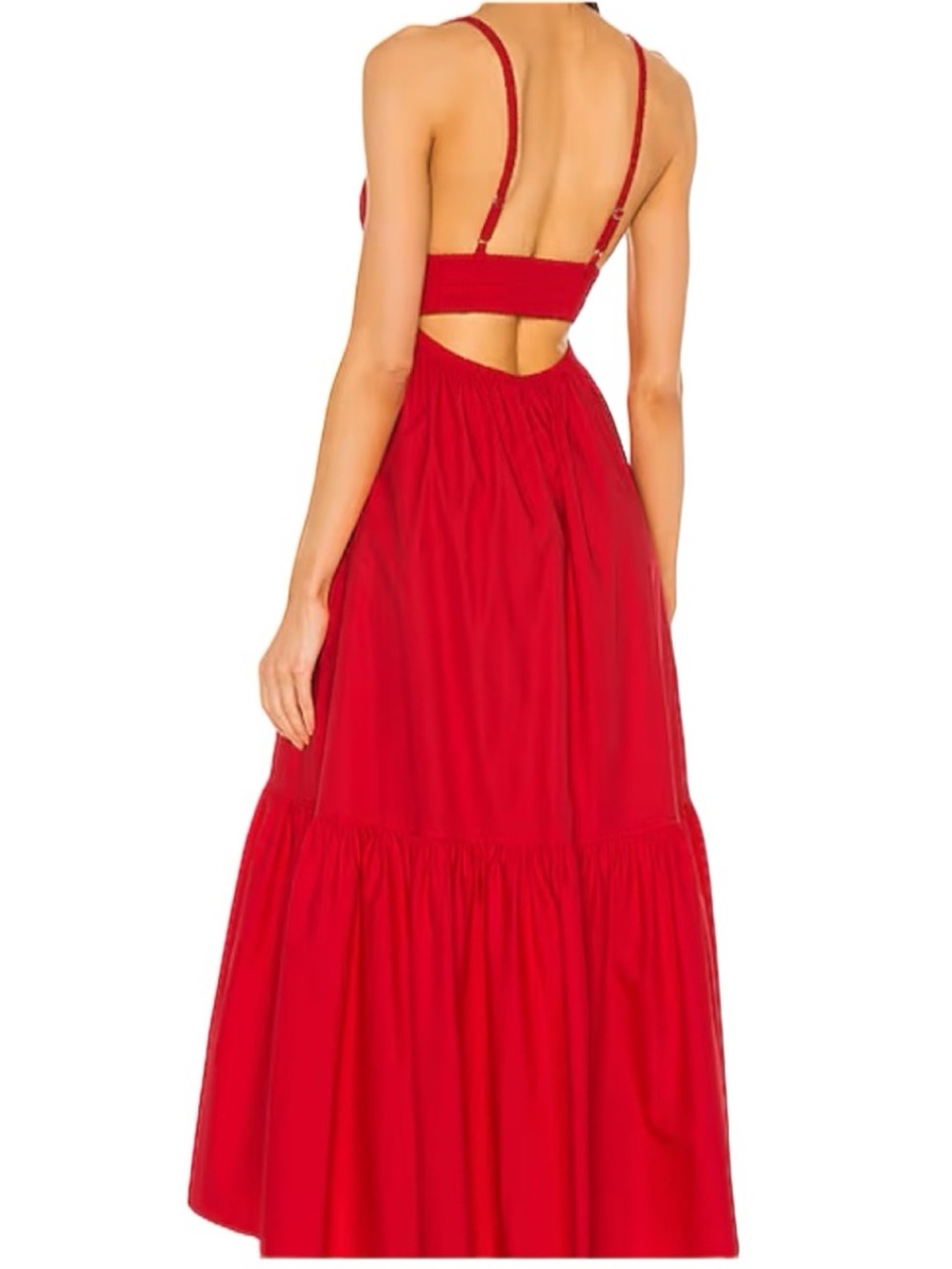 A.L.C. Rhodes Red Cotton Poplin Maxi Dress size 4 Long Sundress - Picture 2 of 9
